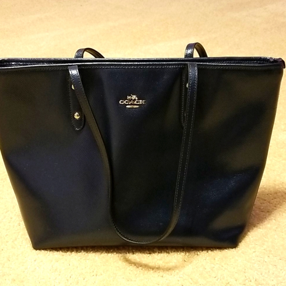 Coach Metallic Blue Tote Bag